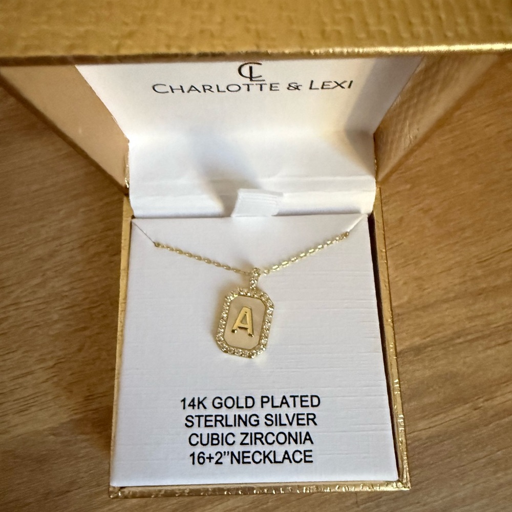 Charlotte & Lexi Gold Initial 'A' Pendant Necklace